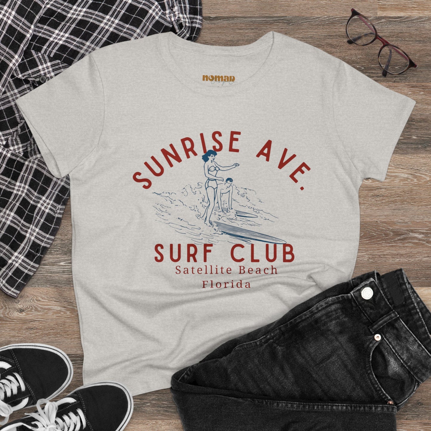 Women's Sunrise Surf Club Midweight Cotton Tee